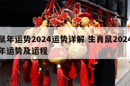 鼠年运势2024运势详解 生肖鼠2024年运势及运程