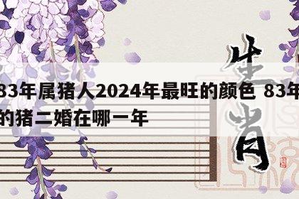 83年属猪人2024年最旺的颜色 83年的猪二婚在哪一年