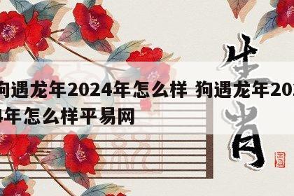 狗遇龙年2024年怎么样 狗遇龙年2024年怎么样平易网