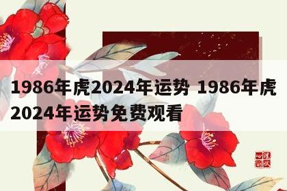 1986年虎2024年运势 1986年虎2024年运势免费观看