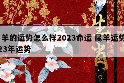属羊的运势怎么样2023命运 属羊运势2023年运势