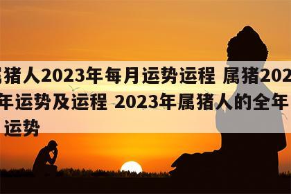 属猪人2023年每月运势运程 属猪2023年运势及运程 2023年属猪人的全年每月运势