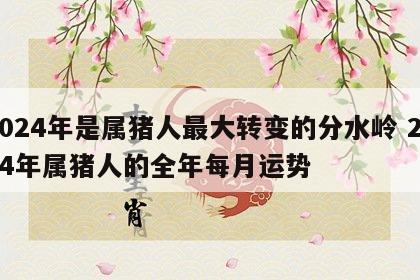 2024年是属猪人最大转变的分水岭 2024年属猪人的全年每月运势
