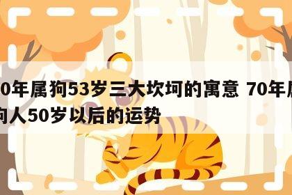 70年属狗53岁三大坎坷的寓意 70年属狗人50岁以后的运势