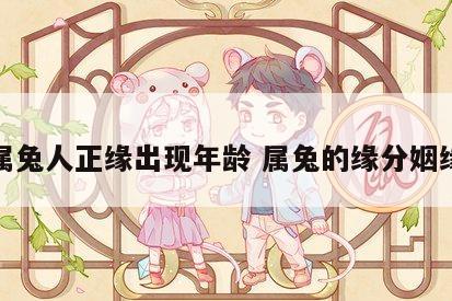 属兔人正缘出现年龄 属兔的缘分姻缘