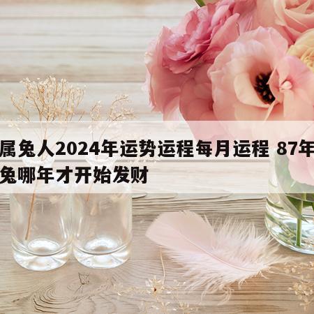 属兔人2024年运势运程每月运程 87年兔哪年才开始发财