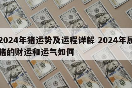 2024年猪运势及运程详解 2024年属猪的财运和运气如何