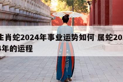 生肖蛇2024年事业运势如何 属蛇2024年的运程