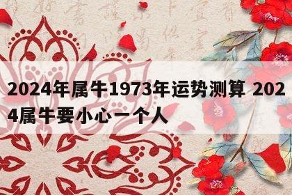 2024年属牛1973年运势测算 2024属牛要小心一个人