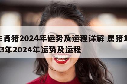 生肖猪2024年运势及运程详解 属猪1983年2024年运势及运程
