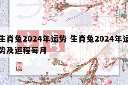 生肖兔2024年运势 生肖兔2024年运势及运程每月