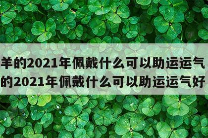 属羊的2021年佩戴什么可以助运运气 属羊的2021年佩戴什么可以助运运气好