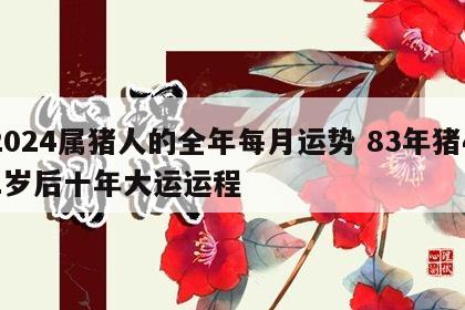 2024属猪人的全年每月运势 83年猪41岁后十年大运运程