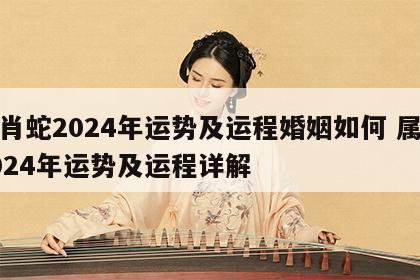 生肖蛇2024年运势及运程婚姻如何 属蛇2024年运势及运程详解