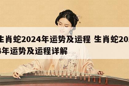 生肖蛇2024年运势及运程 生肖蛇2024年运势及运程详解