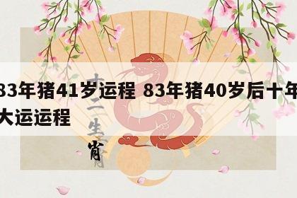 83年猪41岁运程 83年猪40岁后十年大运运程