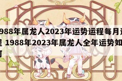1988年属龙人2023年运势运程每月运程 1988年2023年属龙人全年运势如何