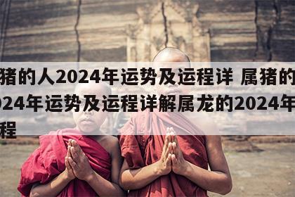 属猪的人2024年运势及运程详 属猪的人2024年运势及运程详解属龙的2024年运程
