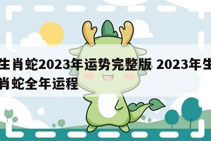 生肖蛇2023年运势完整版 2023年生肖蛇全年运程