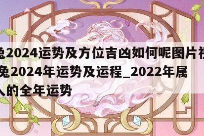 属兔2024运势及方位吉凶如何呢图片视频 属兔2024年运势及运程_2022年属兔人的全年运势