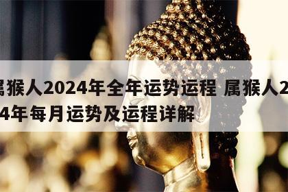 属猴人2024年全年运势运程 属猴人2024年每月运势及运程详解