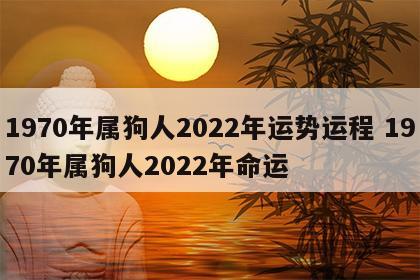 1970年属狗人2022年运势运程 1970年属狗人2022年命运