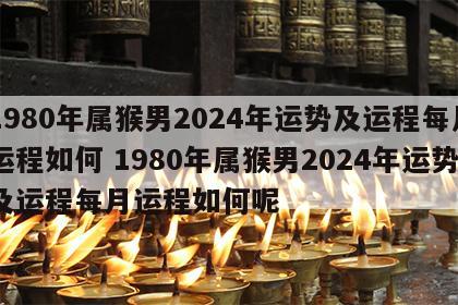 1980年属猴男2024年运势及运程每月运程如何 1980年属猴男2024年运势及运程每月运程如何呢