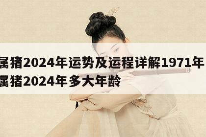 属猪2024年运势及运程详解1971年 属猪2024年多大年龄