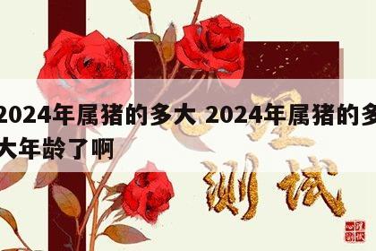 2024年属猪的多大 2024年属猪的多大年龄了啊
