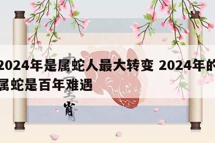 2024年是属蛇人最大转变 2024年的属蛇是百年难遇