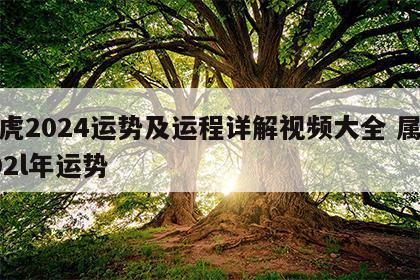 属虎2024运势及运程详解视频大全 属虎202l年运势