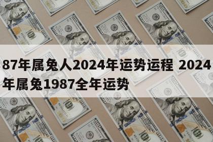87年属兔人2024年运势运程 2024年属兔1987全年运势