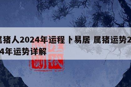 属猪人2024年运程卜易居 属猪运势2024年运势详解