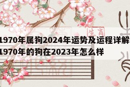 1970年属狗2024年运势及运程详解 1970年的狗在2023年怎么样