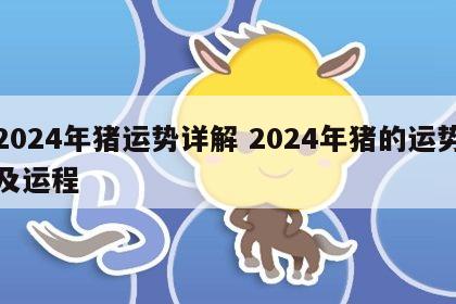 2024年猪运势详解 2024年猪的运势及运程