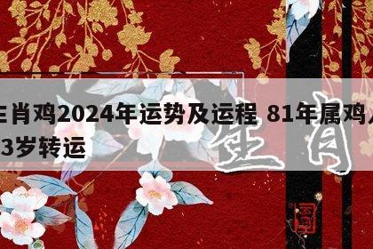 生肖鸡2024年运势及运程 81年属鸡人43岁转运