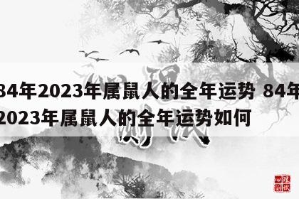84年2023年属鼠人的全年运势 84年2023年属鼠人的全年运势如何