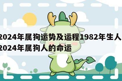 2024年属狗运势及运程1982年生人 2024年属狗人的命运
