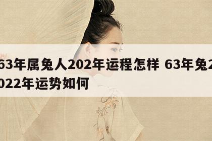 63年属兔人202年运程怎样 63年兔2022年运势如何