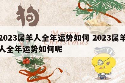 2023属羊人全年运势如何 2023属羊人全年运势如何呢