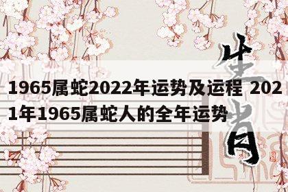 1965属蛇2022年运势及运程 2021年1965属蛇人的全年运势
