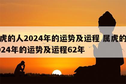 属虎的人2024年的运势及运程 属虎的人2024年的运势及运程62年
