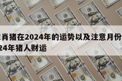 生肖猪在2024年的运势以及注意月份 2024年猪人财运