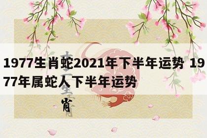 1977生肖蛇2021年下半年运势 1977年属蛇人下半年运势