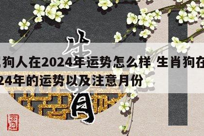 属狗人在2024年运势怎么样 生肖狗在2024年的运势以及注意月份