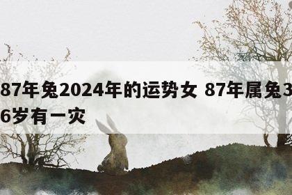 87年兔2024年的运势女 87年属兔36岁有一灾