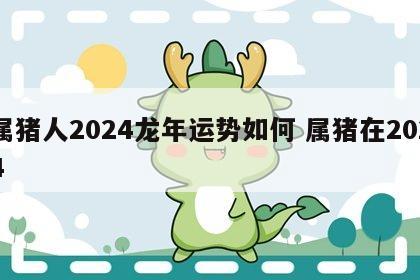 属猪人2024龙年运势如何 属猪在2024