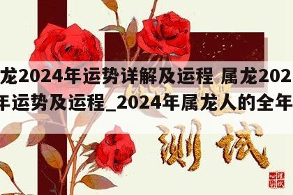 属龙2024年运势详解及运程 属龙2024年运势及运程_2024年属龙人的全年运势
