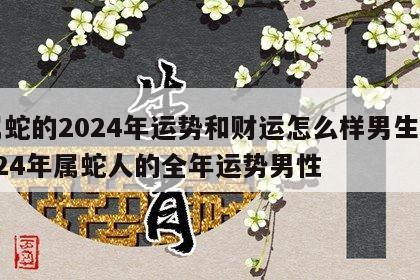 属蛇的2024年运势和财运怎么样男生 2024年属蛇人的全年运势男性