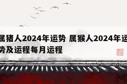 属猪人2024年运势 属猴人2024年运势及运程每月运程